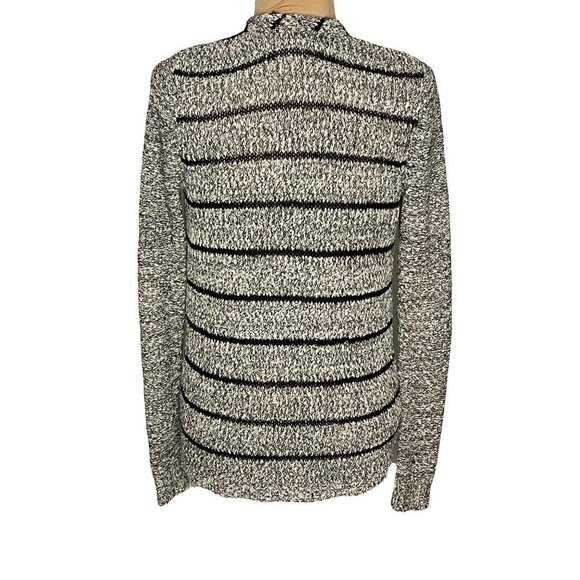 Lou & Grey Women's Gray and Black Striped Cardigan Size Small - Picture 2 of 6